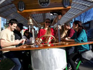 Shiree Rezendes drives the Brew Bike through Midtown Sacramento.